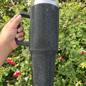 Elegant Black Rhinestone Tumbler